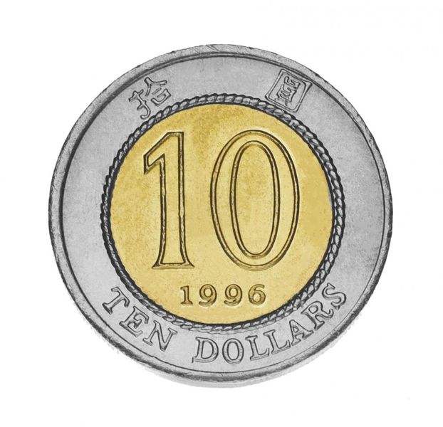 Hong Kong 10 dollars 1996 Bimetal VF-AU Flower