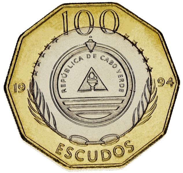 Кабо-Верде 100 ескудо 1994 Біметал UNC Квіти М11824 фото