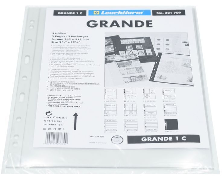 Sheet for 1 banknote (bill). Grande format (240*310) (5 sheets) Leuchtturm