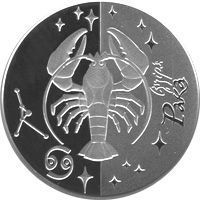Монета Україна 5 гривень 2008 Знаки зодіаку - Рак Срібло Proof (KM # 504) М01266 фото