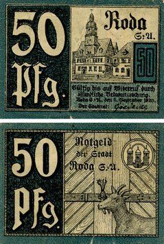 Banknote Germany Notgeld 50 pfennig 1920 F-VF Stadtrode