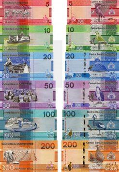 Gambia set of 6 banknotes 2019 UNC Birds of Gambia (Pnew) 5, 10, 20, 50, 100, 200 dalasi