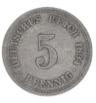 Німеччина 5 пфенігів 1894 F-VF З обігу М14823 фото