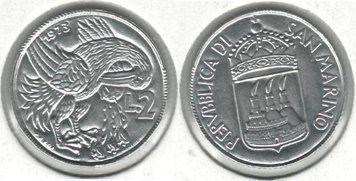 Сан-Марино 2 ліри 1973 VF (KM#23) М02401 фото