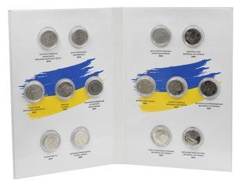 Coins set Ukraine set of 14 coins of 10 hryvnia 2018-2022 UNC Armed Forces of Ukraine in a souvenir album