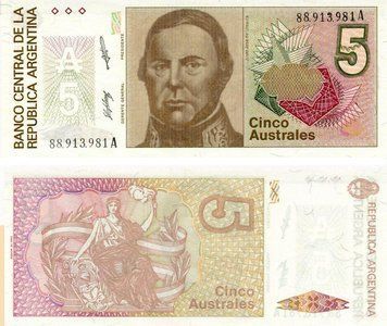 Banknote Argentina 5 austral 1985-1991 UNC (P324)