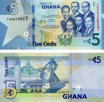 Ghana 5 Cedi 2019 UNC (P46)