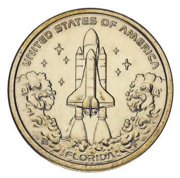 Монета США 1 долар 2025 UNC D Американські інновації &ndash; Космос &ndash; Космічний шатл NASA (Флорида) М22202 фото