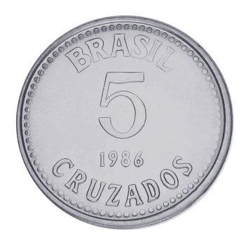Монета Бразилія 5 крузадо 1986 AU-UNC М16946 фото
