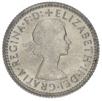 Coin Australia 6 pence 1963 Silver F-VF (Ag 500, 2.83 grams)