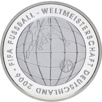 Монета Німеччина 10 євро 2005 &laquo;Чемпіонат світу з футболу в Німеччині в 2006&raquo; Proof М10246 фото