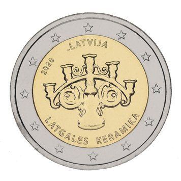 Coin Latvia 2 euro 2020 Bimetal UNC Latgale ceramics