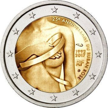 Монета Франція 2 євро 2017 &laquo;Боротьба з раком грудей&raquo; UNC М07015 фото