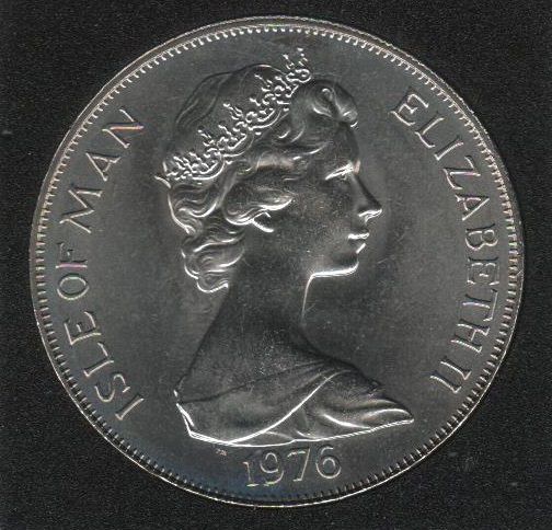 Isle of Man 1 crown 1976 "200 years of American independence" UNC (KM # 37)