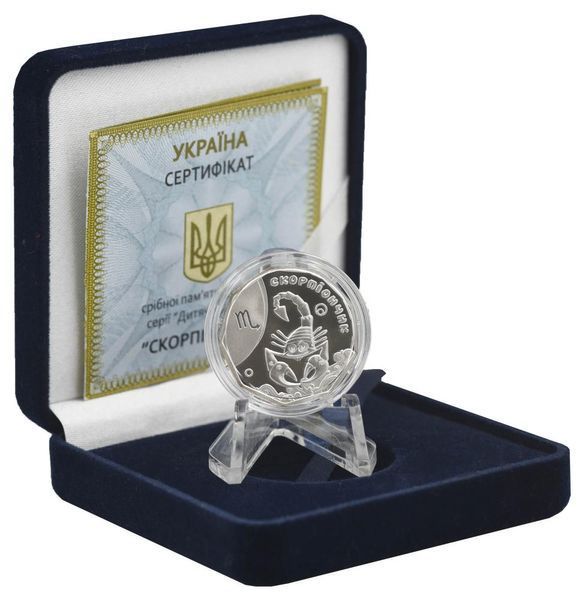 Монета Украина 2 гривны 2015 &laquo;Детский зодиак - Скорпион&raquo; Серебро UNC в футляре (KM#755) М01216 фото
