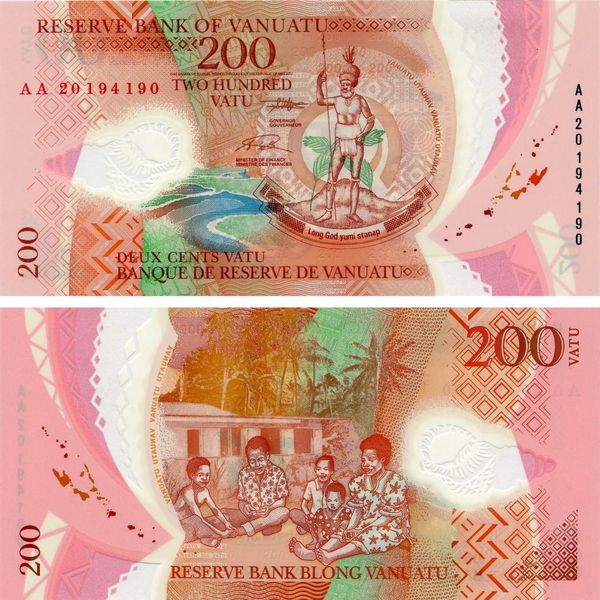 Vanuatu 200 Vatu 2020 (2022) Polymer UNC (P14)