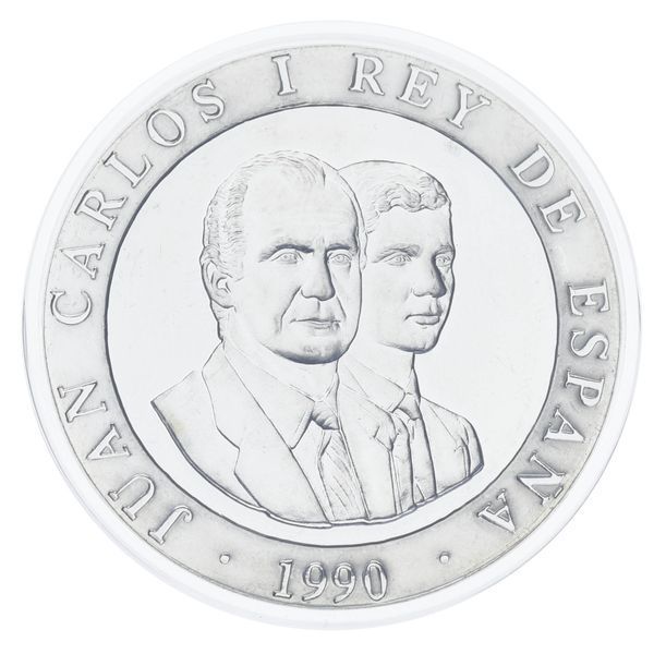 Монета Іспанія 2000 песет 1990 Срібло UNC XXV літні Олімпійські ігри в Барселоні 1992 року - Баскетбол М19774 фото