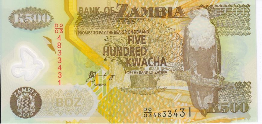 Замбія 500 квача 2009 UNC (P43g) Б03484 фото