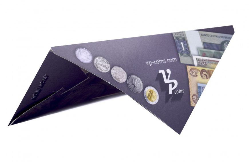 Envelope for banknotes (banknotes) 85 * 175 mm. VP-coins. World money series 2