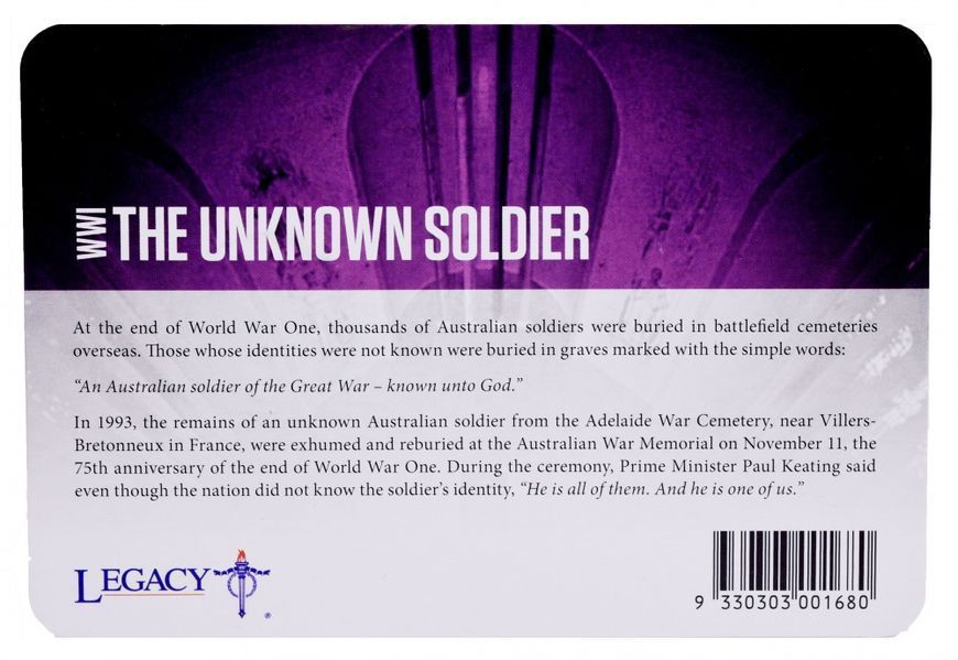 Coin Australia 20 cents 2015 UNC World War I 2014-2018 - Unknown Soldier Blister