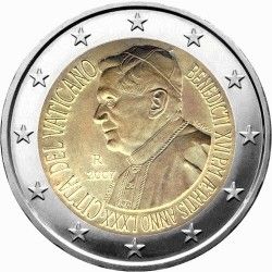 Ватикан 2 євро 2007 «80 років папи Бенедикта XVI» UNC (KM#399) М00038 фото