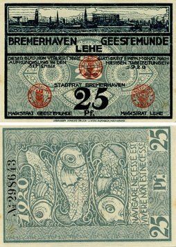 Banknote Germany Notgeld 25 pfennigs 1920 F-VF Hanover
