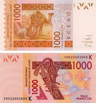 West Africa 1000 francs 2003 K Senegal UNC Camel (P715Ka)