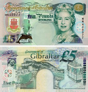 Gibraltar 5 lb 2000 UNC Millennium (P29)