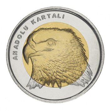 Turkey 1 lira 2014 "Fauna of Turkey - Anatolian eagle" UNC