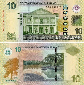 Banknote Suriname 10 Dollars 2020 UNC (P158)