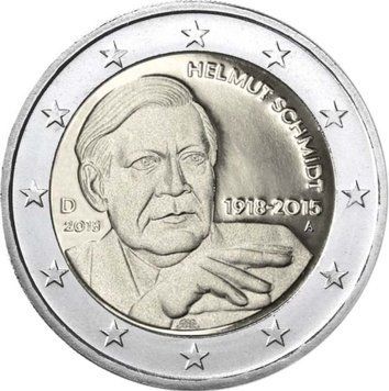 Монета Німеччина 2 євро 2018 А &laquo;Гельмут Шмідт&raquo; UNC М08428 фото