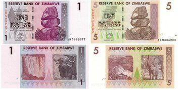 Zimbabwe set of 8 banknotes 2007-2008 "Third Denomination" UNC
