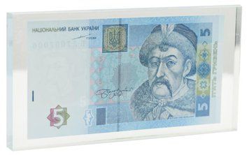 Банкнота Україна 5 гривень 2004 Тігіпко UNC В органічному склі (P118a) Б21574 фото