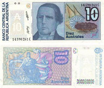 Banknote Argentina 10 austral 1985-1991 UNC (P325)