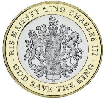 Монета Гібралтар 2 фунти 2023 Біметал UNC Чарльз (Карл) III Charles III М21056 фото