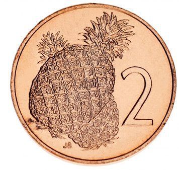 Острови Кука 2 цента 1 975 UNC Ананас М14161 фото