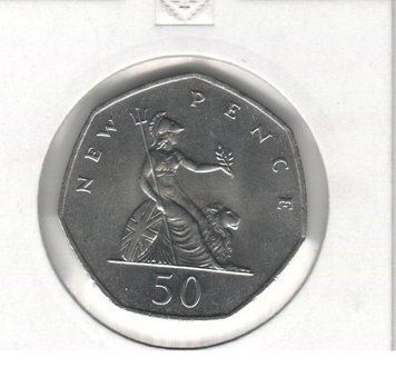 Монета Великобританія 50 пенсів 1976 VF (KM#913) М07268 фото