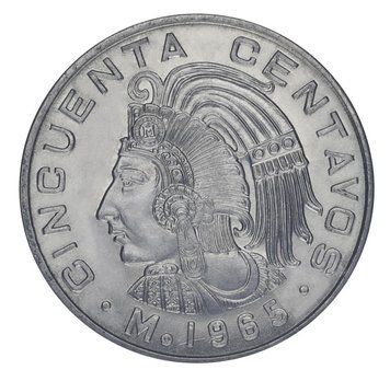 Монета Мексика 50 сентаво 1965 AU-UNC М23544 фото