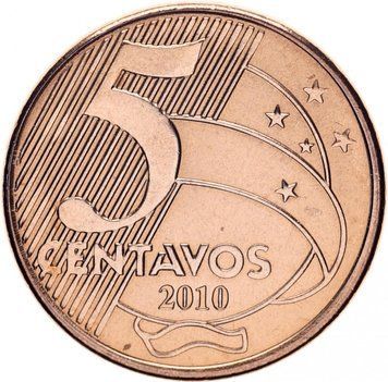 Монета Бразилія 5 сентаво 2010 UNC М10434 фото