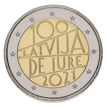Coin Latvia 2 euro 2021 Bimetal UNC 100th anniversary of de jure recognition of Latvia