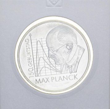 Монета Німеччина 10 євро 2008 року &laquo;Макс Планк&raquo; Срібло UNC М10908 фото