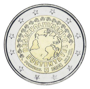 Coin Portugal 2 Euro 2025 Bimetal UNC Sustainable Development