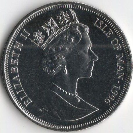 Монета Остров Мэн 1 крона 1996 &laquo;Сохранение планеты Земля. Дельфин&raquo; UNC (KM#585) М08062 фото