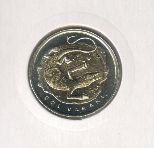 Turkey 1 lira 2015 "Fauna of Turkey - Desert Monitor" UNC