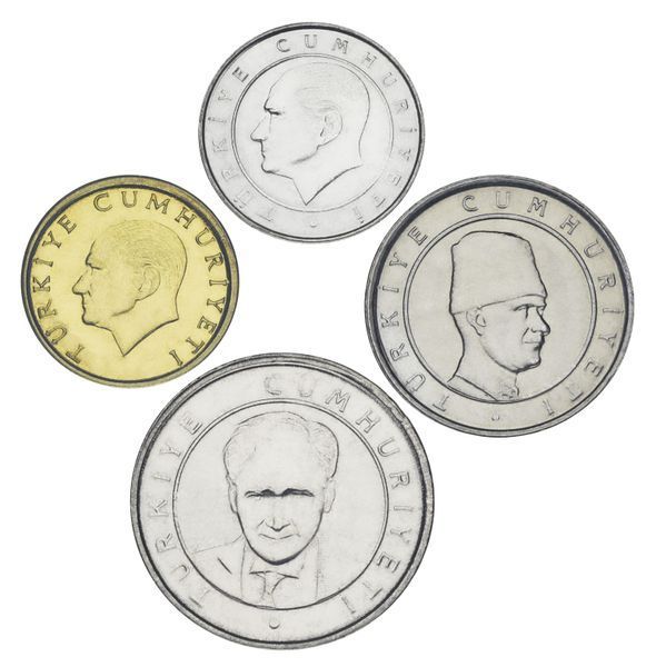 Турция набор из 4 монет 2001-2004 UNC 25000, 50000, 10000, 250000 лир М22960 фото