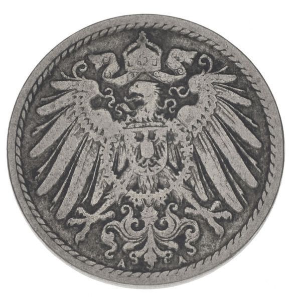 Німеччина 5 пфенігів 1900 F-VF З обігу М14824 фото