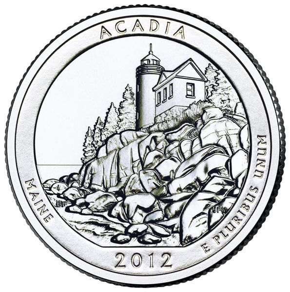 Монета США 25 центов (квотер) 2012 D &laquo;Национальные парки - Акадия (13-й парк)&raquo; UNC (KM#521) М01821 фото