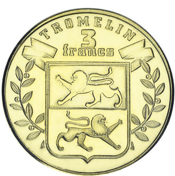 Монета Острів Тромлен 3 франка 2023 UNC Кішки - Ягуар М19491 фото