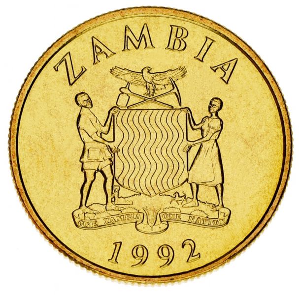 Замбия 10 квача 1992 UNC Носорог М14261 фото