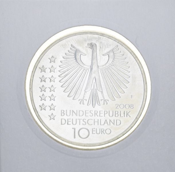 Монета Германия 10 евро 2008 &laquo;Макс Планк&raquo; Серебро UNC М10908 фото